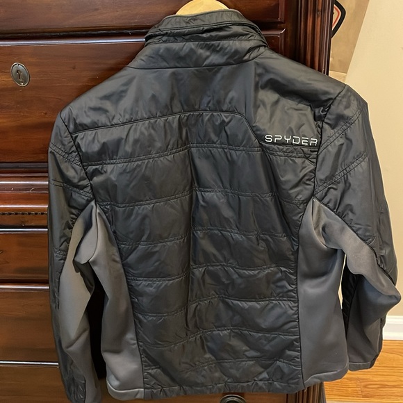 Men’s black nylon jacket with charcoal grey accent. Great condition. - Picture 5 of 6